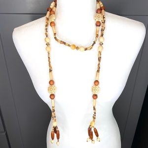 Boho beaded statement necklace